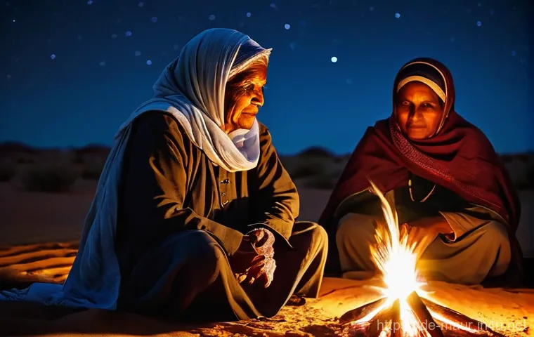 모리타니 유목 생활 - **Nomadic Herders and their Caravan in the Sahara:** A sweeping, majestic view of a small nomadic ca...