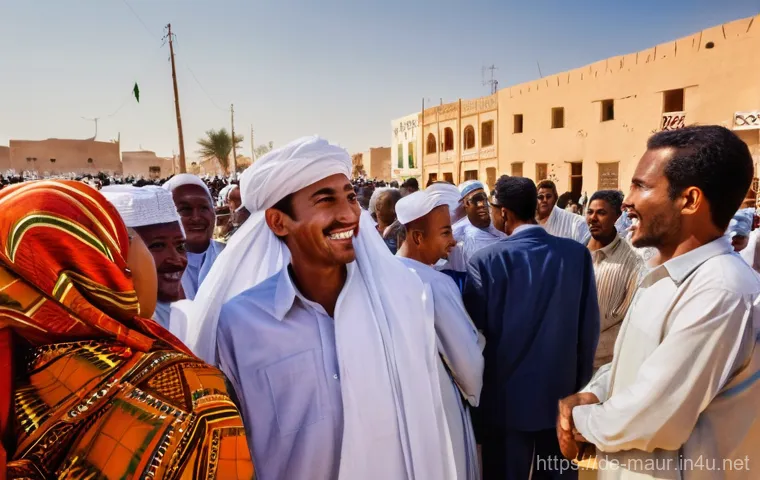 모리타니 쿠데타 역사 - **Prompt 1: "The Dawn of Independence in Mauritania"**
    "A vibrant and hopeful scene in a bustlin...