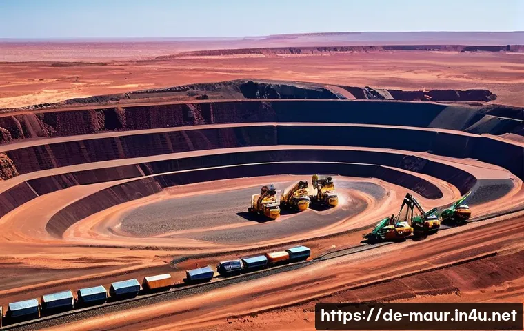 모리타니 광업 자원 - **Prompt: Mauritania's Iron Ore Giant: A Blend of Tradition and Future**
    A breathtaking panorami...