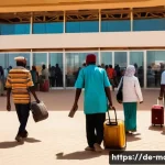 모리타니 가는 방법 - A bustling scene at Nouakchott-Oumtounsy International Airport in Mauritania, showing diverse travel...